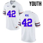 Youth Florida Gators #42 Keanu Neal NCAA Nike White Authentic Stitched College Football Jersey QGV1662LD